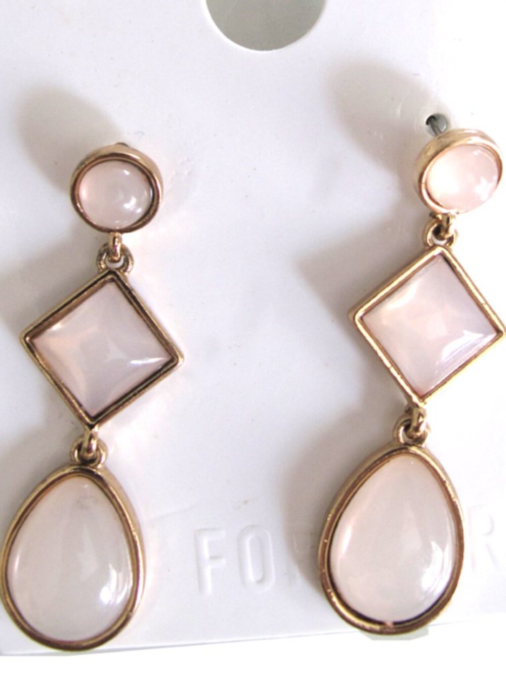 EARRINGS forever 21 gold-pink tones